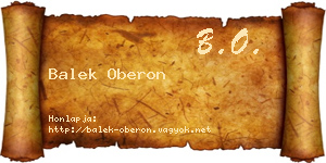 Balek Oberon névjegykártya